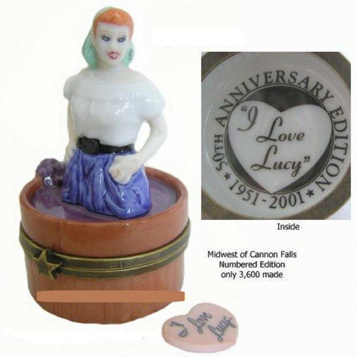 I Love Lucy Midwest of Cannon Falls Chocolate Factory Hinged